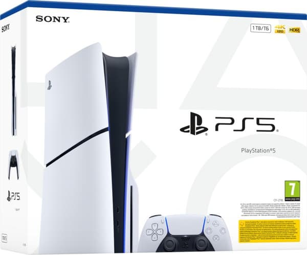 Sony PlayStation 5 Slim 1TB E Chassis hvid og sort