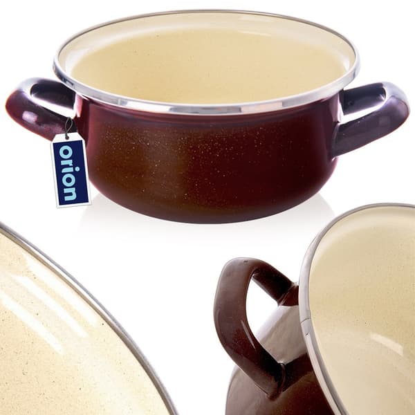 Emaljerad kärl Brun 16 cm, 1 l
