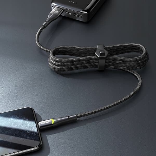 MCDODO USB LIGHTNING-KABEL HURTIGOPLADNING 36W TIL IPHONE 13 14 1M LED SORT