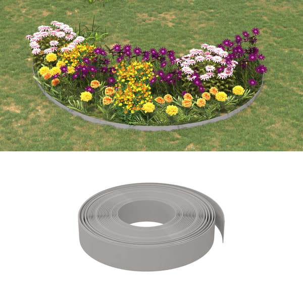 vidaXL havekant, 5 stk., grå, 10 m, 10 cm, polyethylen