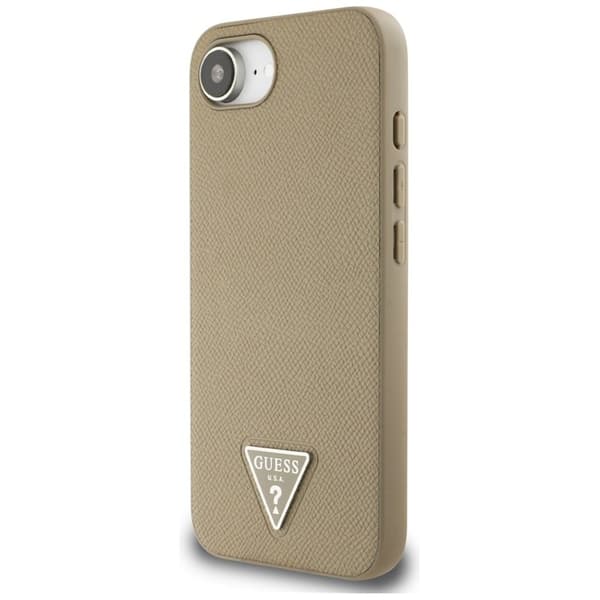 Guess Grained Triangle MagSafe – Skal till iPhone 16e (Brunt)