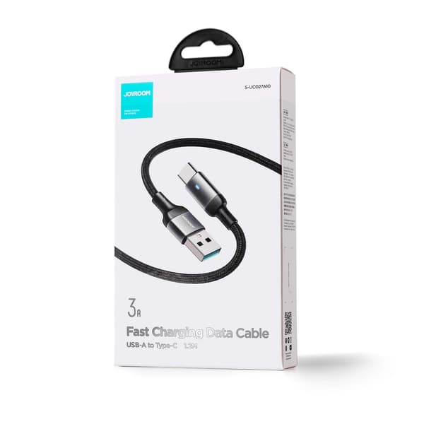 Joyroom Extraordinary Series A10 USB-A / USB-C 3A -kaapeli 1,2 m - musta