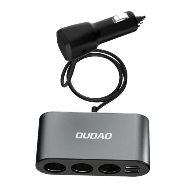 Dudao Biloplader 2x USB / 3x Cigarettænderstik Splitter Sort (R1Pro Sort)