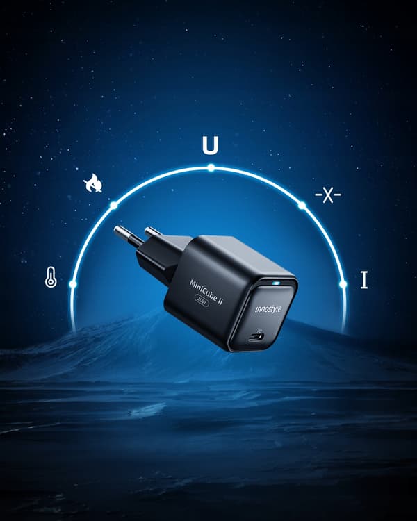 INNOSTYLE HURTIGOPLADER CUBE USB-C 33W USB TYPE C GAN II TIL SAMSUNG LED