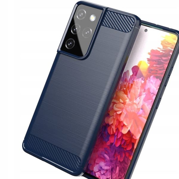 Carbon Case fleksibelt cover til Samsung Galaxy S21 Ultra 5G blå