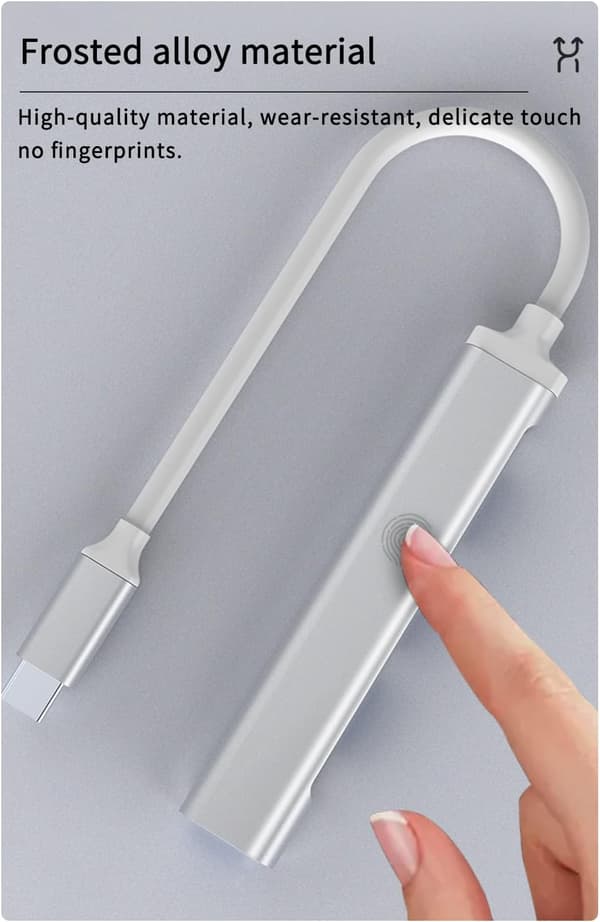 ADAPTER SPLITTER KONVERTER HUB USB C TIL 4 USB-PORTE