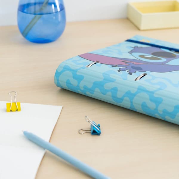 Disney Stitch - A4-mappe fra Tropical-kollektionen (4 ringe, elastik)