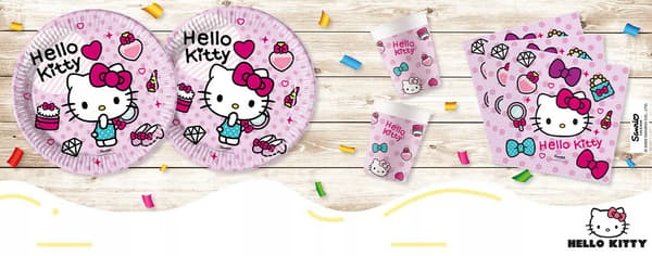HELLO KITTY Födelsedagspappersmuggar 200ml 8 st