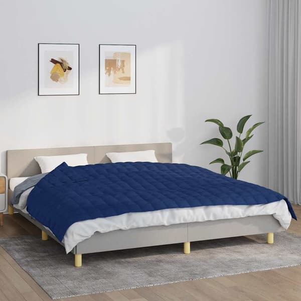 vidaXL vægttæppe, blå, 155x220 cm, 7 kg, stof