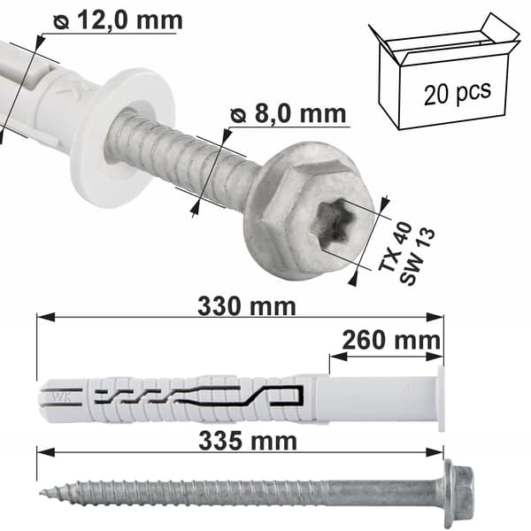Kehyksen laajennustulpat KPR-FAST-12330K