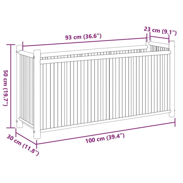 vidaXL urtepotte, 100x30x50 cm, bambus