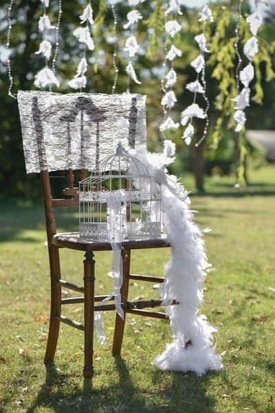 Pitsinen tuolinpäällinen, valkoinen, 2 kpl.