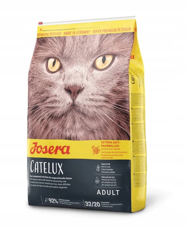 Josera Catelux torrfoder för katter 2x2 kg, spannmålsfritt, med anka