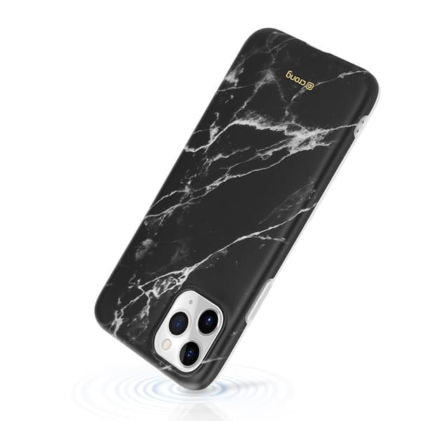 Crong Marble -kuori - iPhone 11 Pro -kotelo (musta)