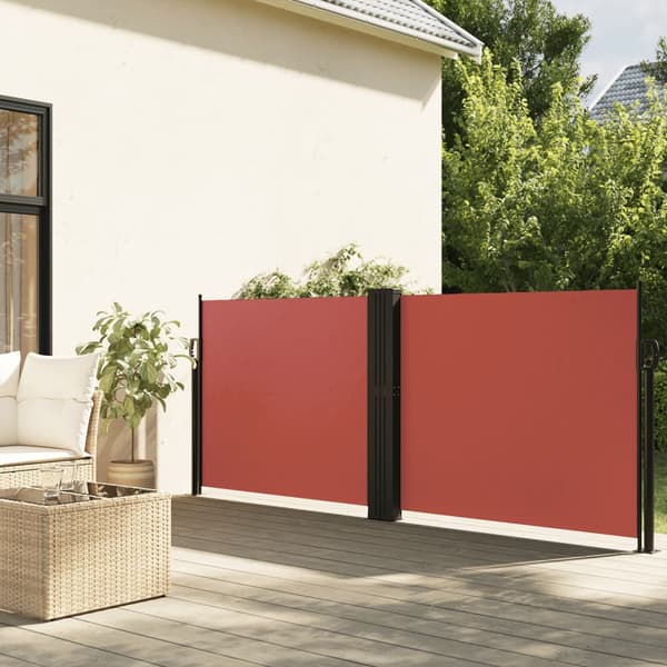 vidaXL Utdragbar sidomarkis terrakotta 140x600 cm