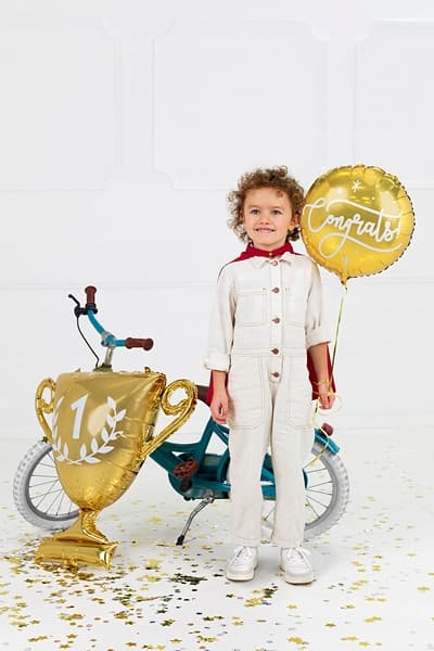 Grattis! Folieballong, 45 cm, Guld