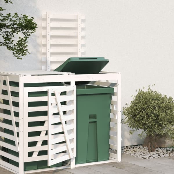 vidaXL Förlängning av papperskorg, vit, furu