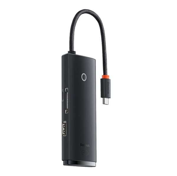 Baseus Lite Series 6-i-1 hub USB-C til 2x USB 3.0 + USB-C + HDMI + SD/TF (sort)