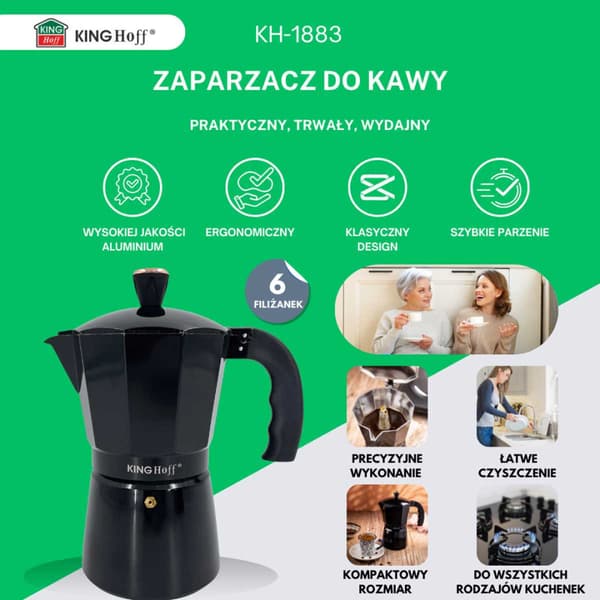KAFFEMASKINE 300ml KINGHOFF KH-1883 INDUKTION