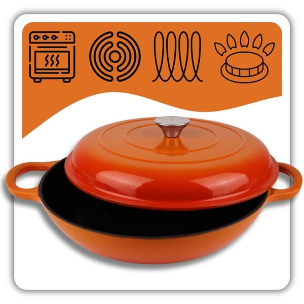EMALJERAD GJUTJÄRNSPRUTA 30CM 3L HAGE ORANGE