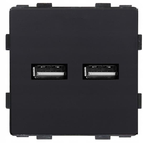 Pistokemoduuli musta USB 2x 3A RTX SH -järjestelmä