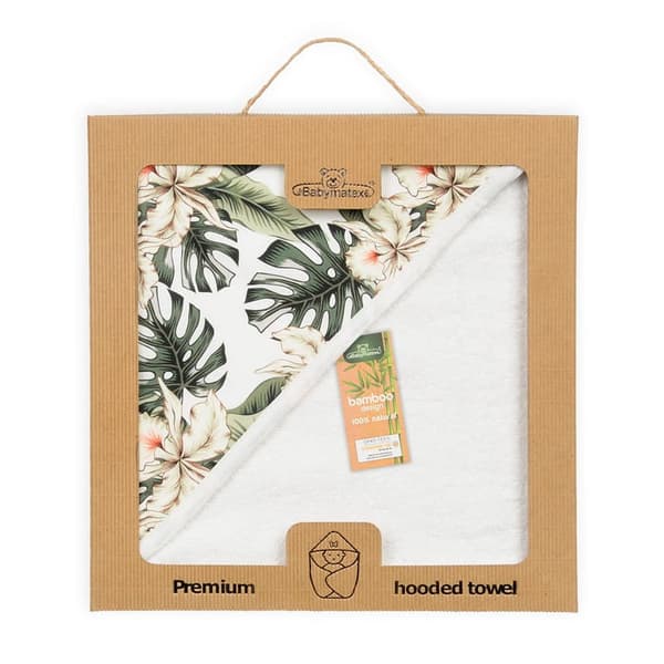 BAMBOO DESIGN Badehåndklæde 100x100 Monstera Blade