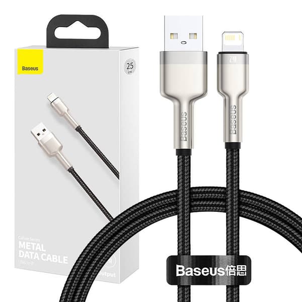 Baseus Cafule USB til Lightning-kabel, 2.4A, 0.25m (sort)