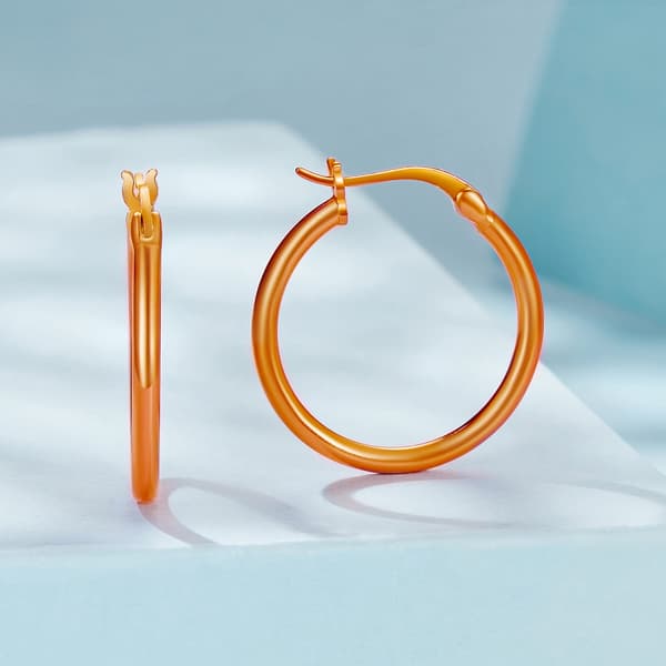 Silverörhängen, orange ringar, spännen i 925 silver