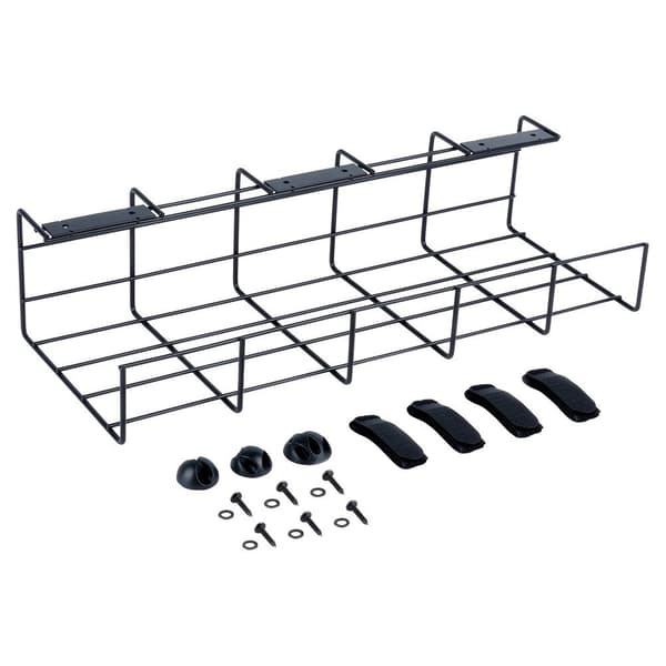 Kabelorganizer under skrivbord metall svart