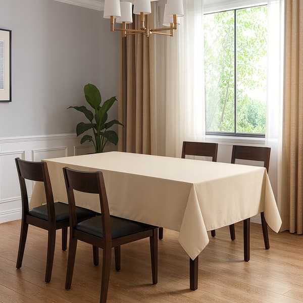 Fläckbeständig rektangulär bordsduk för bord polyester tjock 280x170cm champagne