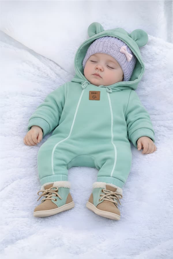 BABY OVERALL 86 HELDTRÆKKER 2 LYNLÅSE uden FØDDER overgangs MINT