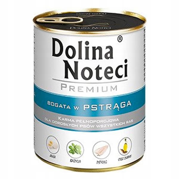 Dolina Noteci Premium våtfoder för hundar 12x800g öring