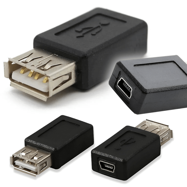 Adapter hun USB - hun mini USB stik