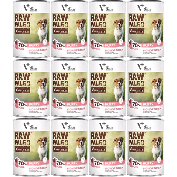 VetExpert Raw Paleo vådfoder til hvalpe 12x400g
