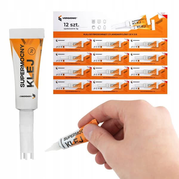 Hurtigtørrende lim 12x3g stærk universal cyanoacrylat