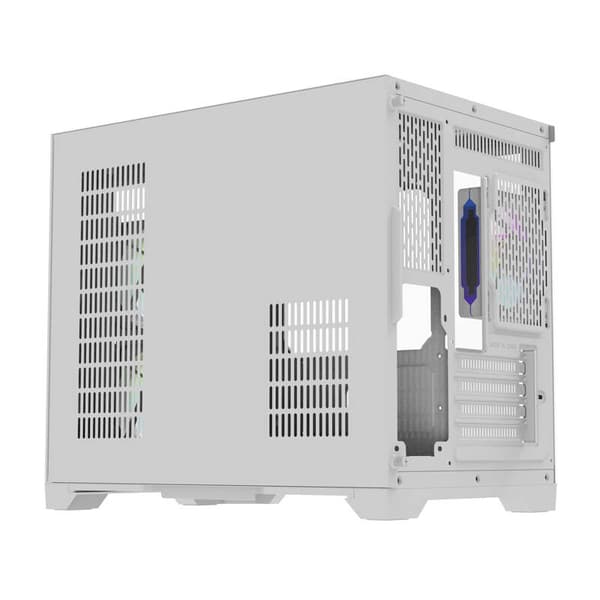 Darflash FT418 datorchassi + 6 aRGB-fläktar (vit)