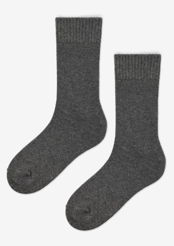 Varm melange herrstrumpor släta B45 MARIYN one size grå