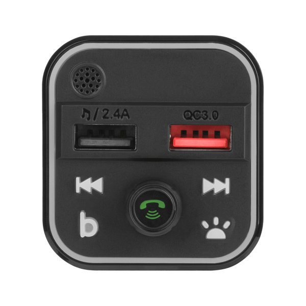 FM-sändare Bluetooth 5.3 2xUSB SD laddare QC Peiying