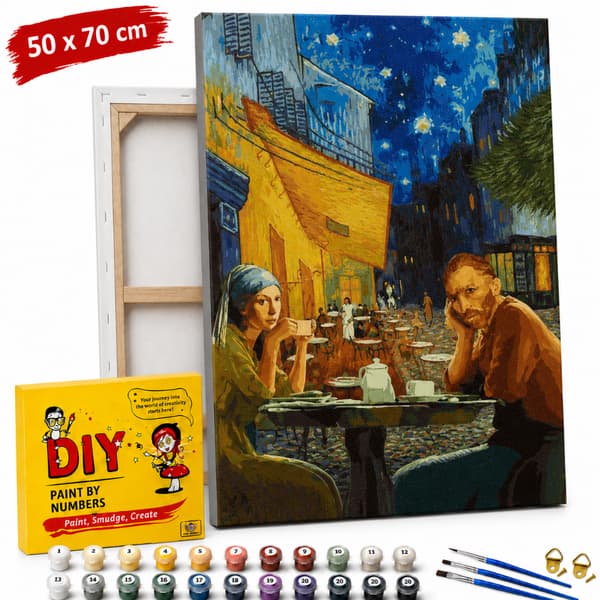 Mal efter tal med ramme Dato med Van Gogh 50x70 cm
