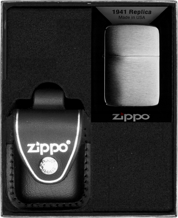ZIPPO Lightersæt REPLIKA BØRSTE KROM Gave nr. 3