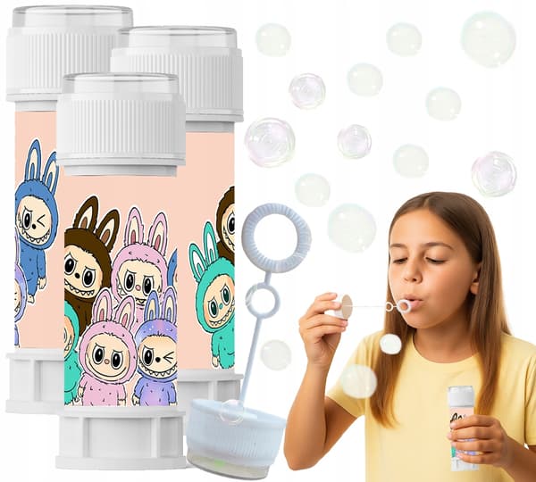 LABUBU Monster tvålbubblor för barn födelsedagsfest 60ml