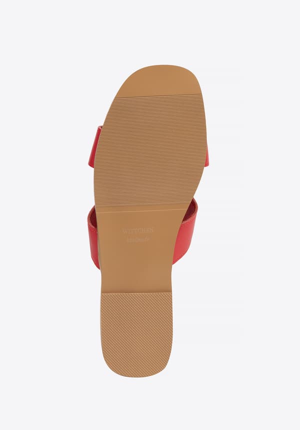 Wittchen dam läder H-formade sandaler, röda, naturläder