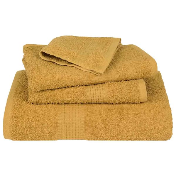 vidaXL Handdukar 2 st guld 100x200 cm 360 gsm 100 % bomull