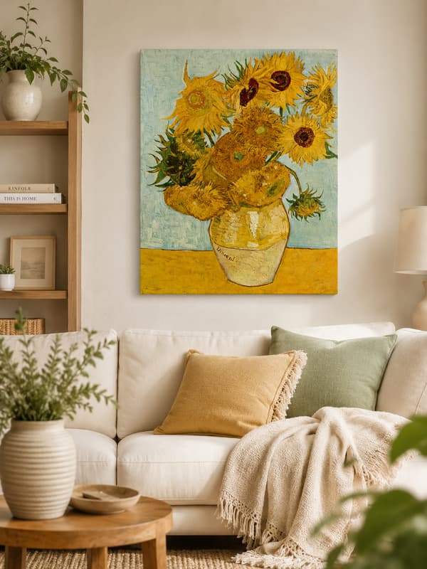 Målning med siffror med ram Solrosor Gogh 40x50 cm