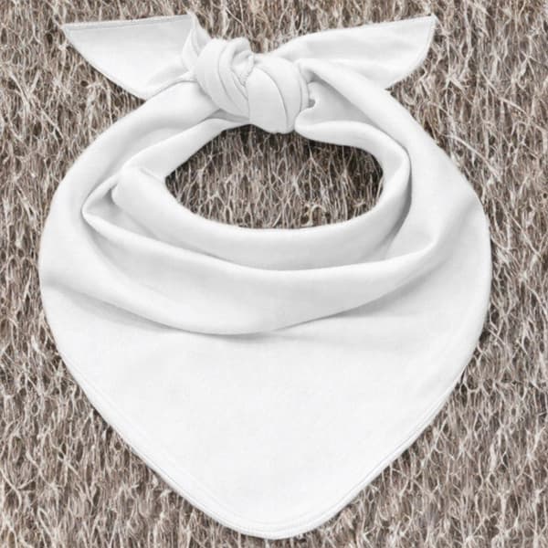 Stor triangulär halsduk bandana bomull vit