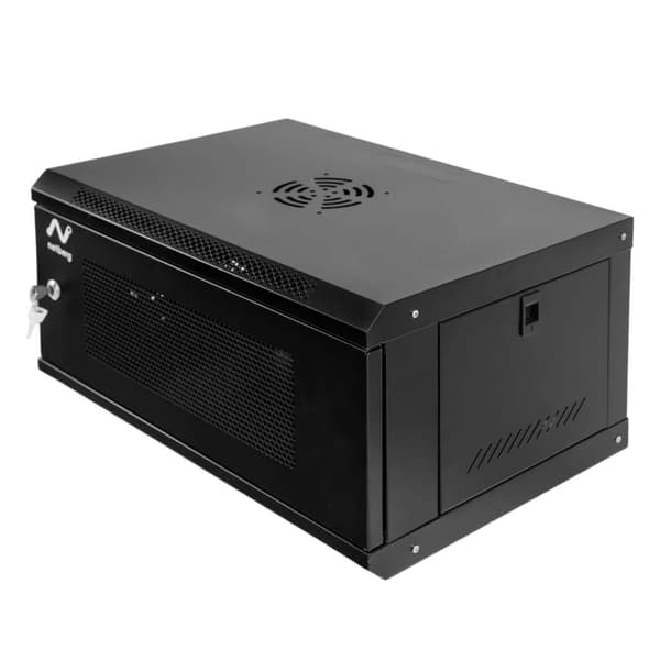 NETBERG 19" 6U 300x600x400 Rackskab, Hængende, Perforerede Døre, Sort N