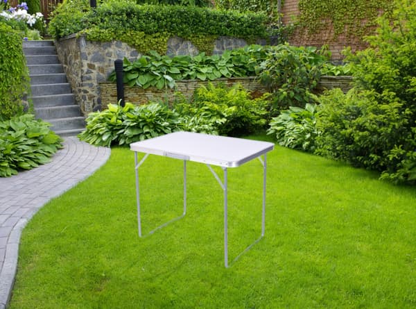 CORN campingbord, foldbart, 80x60 cm, hvidt