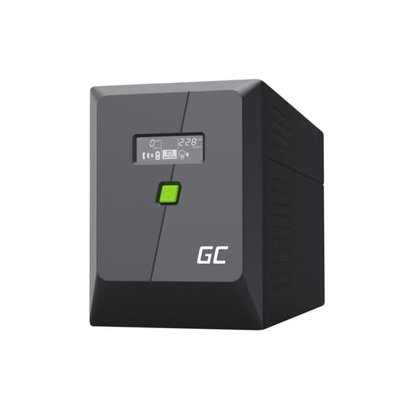 Green Cell POWERPROOF 900W/1500VA UPS sort, 4 stikkontakter