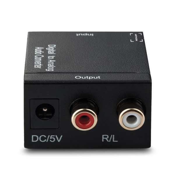 digital lyd konverter koaksial TOSLINK til analog 2 x RCA stereo
