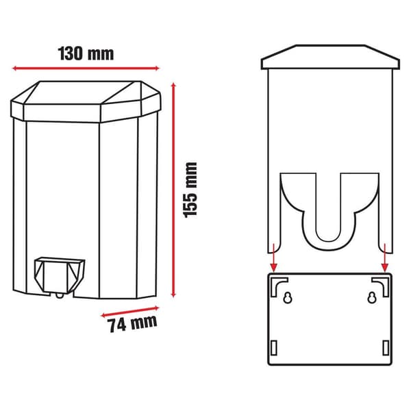 Vægmonteret sæbedispenser 430 ml